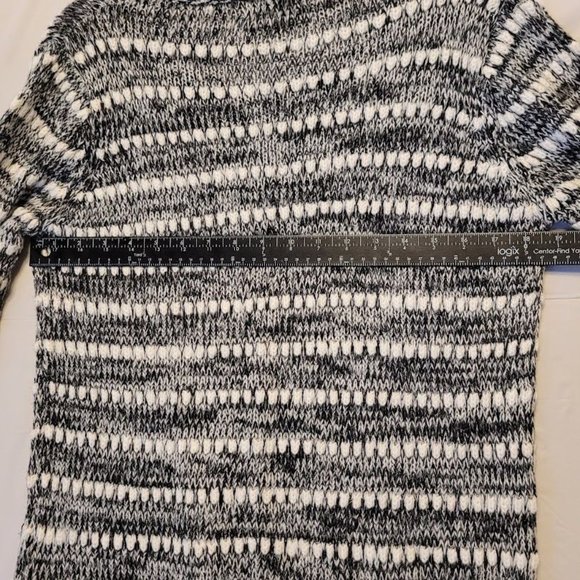 Effeci Creazioni Black White Blended Striped Cable Knit Pullover Sweater Size M - Picture 8 of 11